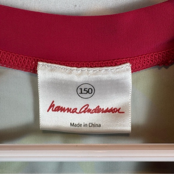 Hanna Andersson Red Green Blue Short Sleeve Rash Guard Kids Size 12 - Picture 3 of 5